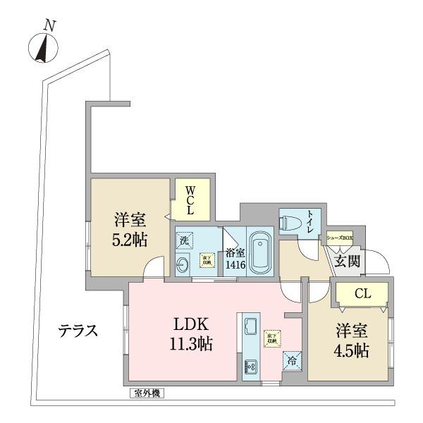 FAMILIAR GARDEN さくら(2LDK/1階)の間取り写真