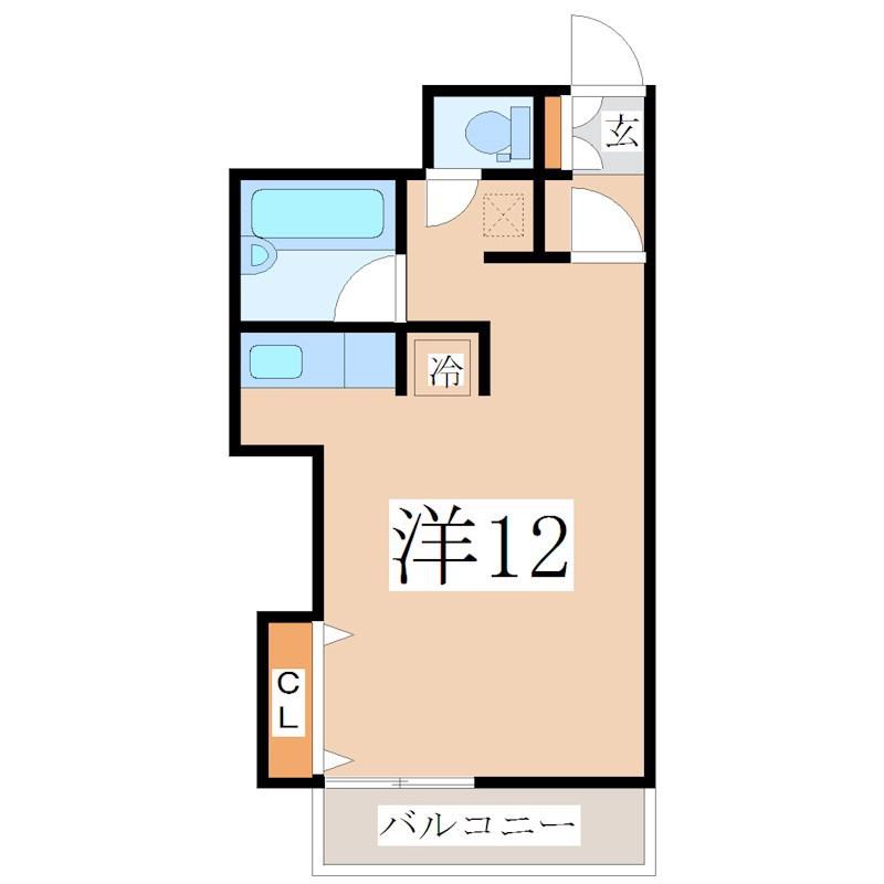 アンシャンテパリII(ワンルーム/2階)の間取り写真