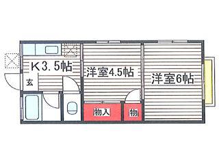 ルミリア千葉CITY(2K/1階)の間取り写真
