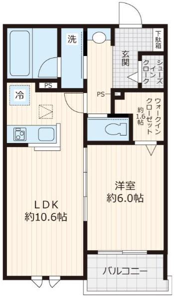 リバティ大泉学園(1LDK/1階)の間取り写真