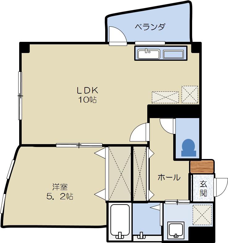 オーパス桜町(1LDK/2階)の間取り写真