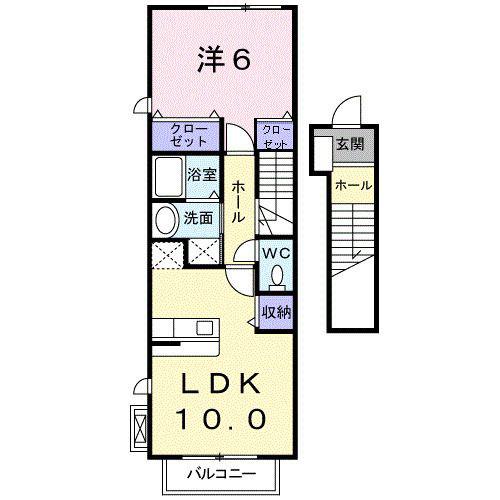 ロイヤルコート(1LDK/2階)の間取り写真
