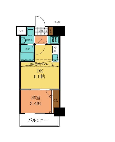 NO.71 ORIENT TRUST TOWER(1DK/15階)の間取り写真