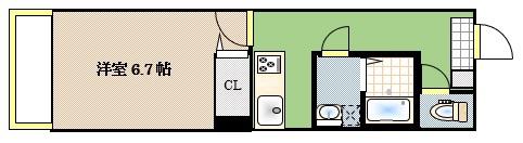 セキュールローズ(1K/1階)の間取り写真