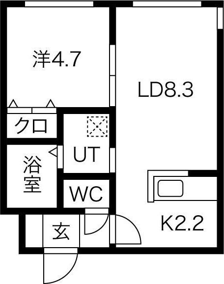 STELLA FISSA SHINSAPPOROステラフィッサ新札(1LDK/3階)の間取り写真