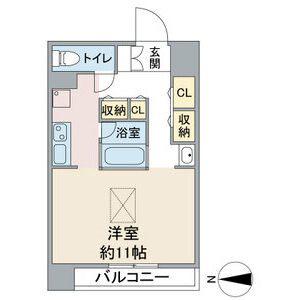 ラクロア(ワンルーム/2階)の間取り写真