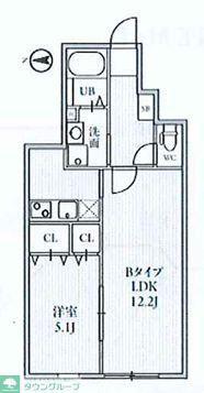 TS CUORE高円寺(1LDK/1階)の間取り写真