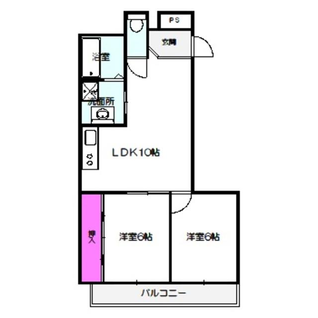 シャンボール関目(2LDK/2階)の間取り写真