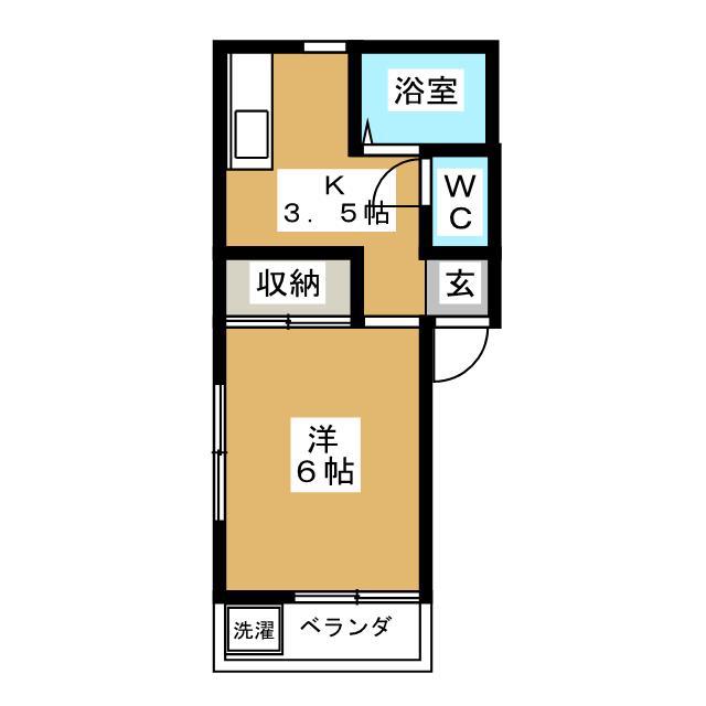 吉田ハイツ(1K/1階)の間取り写真