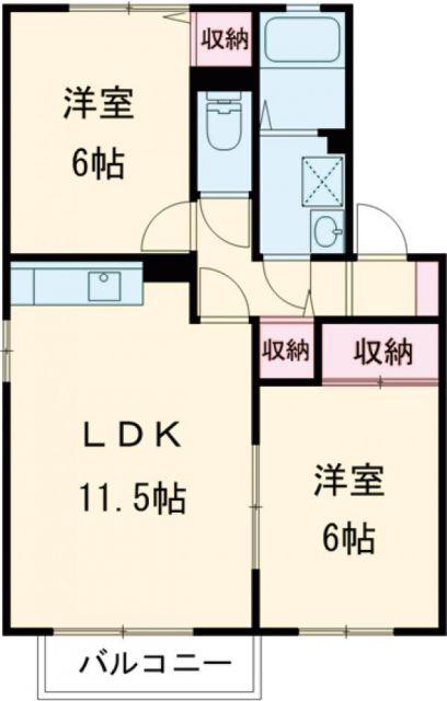 メゾンド・コート(2LDK/1階)の間取り写真