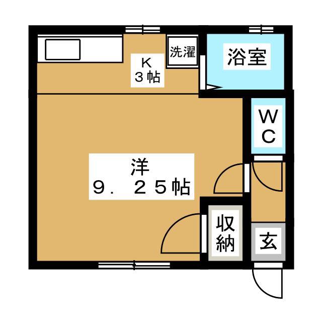 六浦ハイツ(ワンルーム/1階)の間取り写真