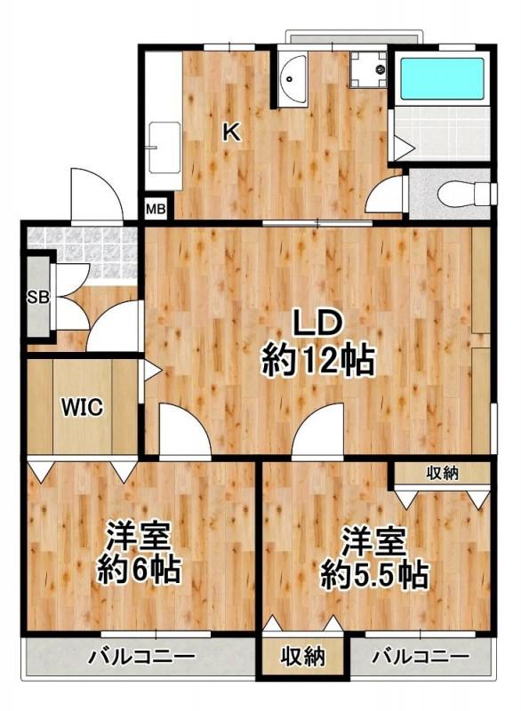 プチメゾン此花(2LDK/4階)の間取り写真