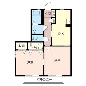 トミーズA(2DK/1階)の間取り写真