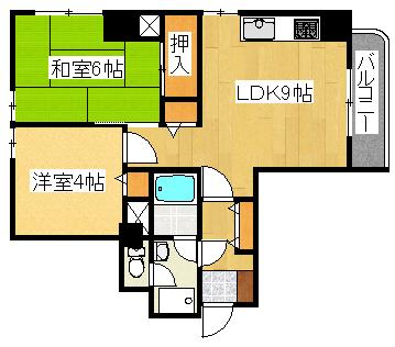 シティ音羽(2LDK/11階)の間取り写真