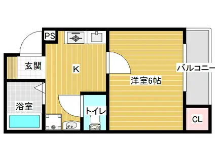 ビクトリーレジデンス(1K/3階)の間取り写真