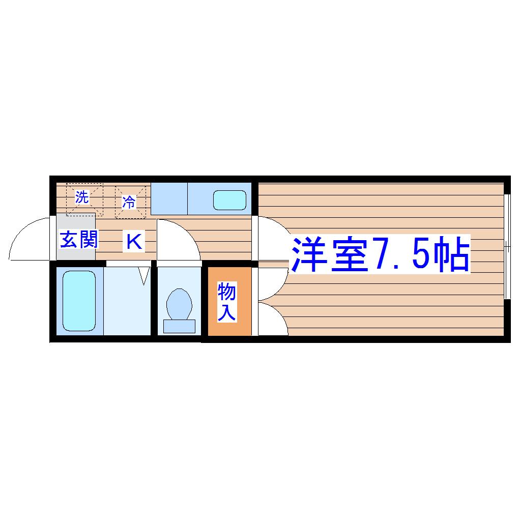 フロイデ(1K/2階)の間取り写真