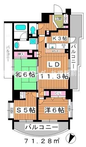 コンフォリア 板橋仲宿(2SLDK/12階)の間取り写真