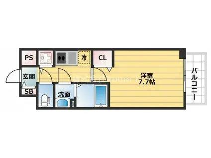 プレサンス谷町七丁目II(1K/7階)の間取り写真
