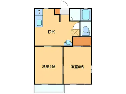 ハイツシャルマンA(2DK/2階)の間取り写真