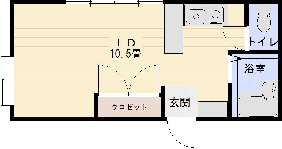 アビタシオン90(ワンルーム/2階)の間取り写真