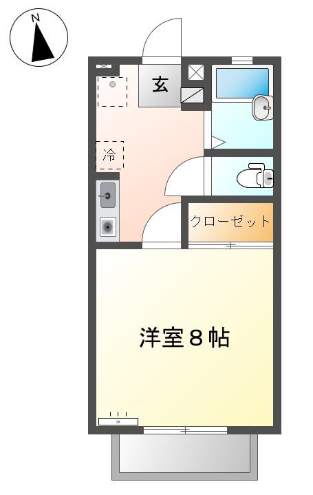 アイルズ太田町(1K/2階)の間取り写真