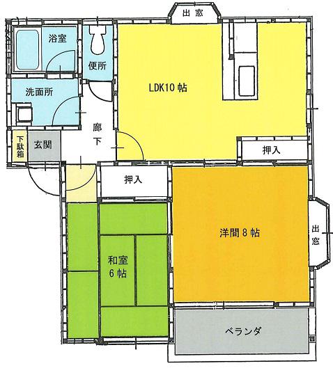 ラマージュA(2LDK/1階)の間取り写真