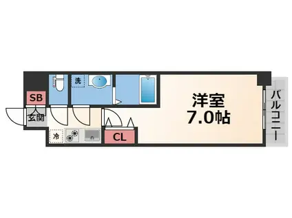クレスト新今里(1K/5階)の間取り写真