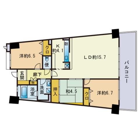 アイランドシティインフィニガーデン ノース棟(3LDK/5階)の間取り写真