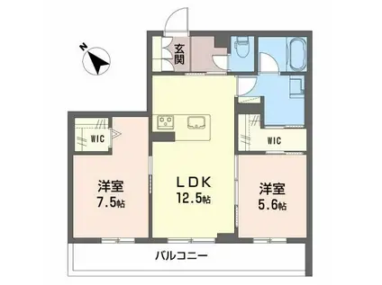 SHAMAISON MATSUSAKACASTLE(2LDK/3階)の間取り写真