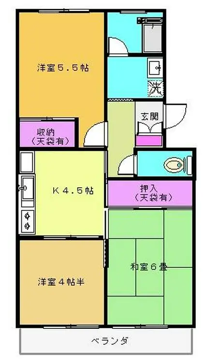 ニューパークマンション 1階階 間取り