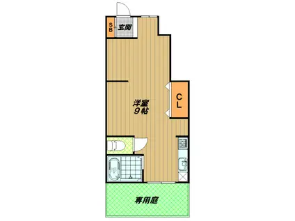 グランシャルム須磨(ワンルーム/1階)の間取り写真