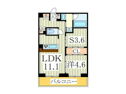 ART RESIDENCE IN KASHIWA-NO-HA(1SLDK/4階)の間取り写真