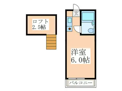 ヒルハイム徳丸(ワンルーム/2階)の間取り写真