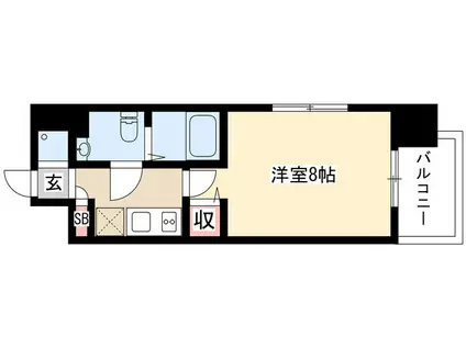 エコロジー鶴舞レジデンス(1K/7階)の間取り写真