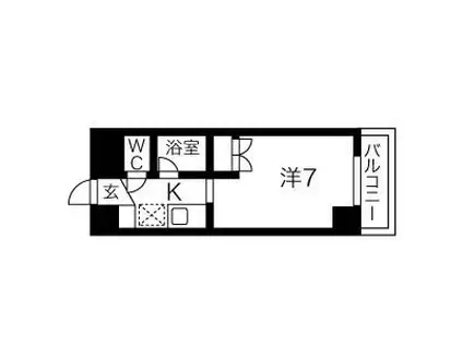 セントラルハイツ安田通(1K/3階)の間取り写真