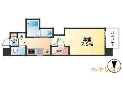 エステムコート名古屋平安通クチュール(1K/13階)の間取り写真