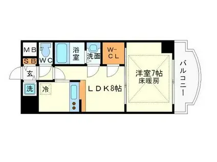ノルデンタワー新大阪アネックス(1LDK/19階)の間取り写真