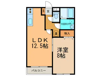 コンフォートピュア(1LDK/1階)の間取り写真