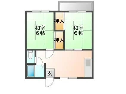 ぷらんたんB(2DK/2階)の間取り写真