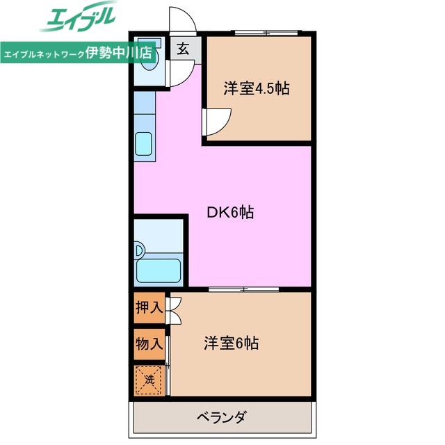 メゾンひかり館(2DK/2階)の間取り写真