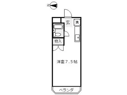 メゾンK(ワンルーム/1階)の間取り写真