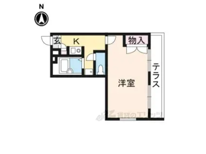 レオパレス二上(1K/3階)の間取り写真