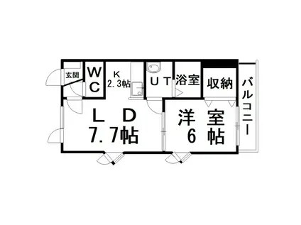 コーポエトワール(1LDK/2階)の間取り写真