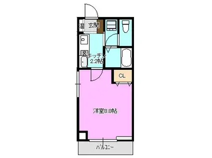 エクセレントI(1K/3階)の間取り写真