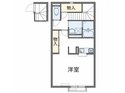 レオネクストプティボヌール(1K/2階)の間取り写真