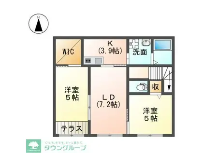 フロレアート大磯(2LDK/2階)の間取り写真