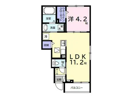 グレイスコート(1LDK/1階)の間取り写真