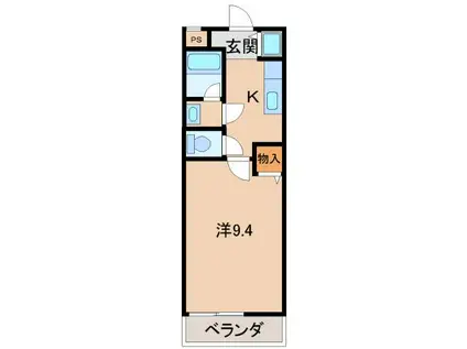 フジパレス手平(1K/2階)の間取り写真