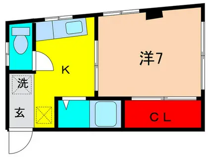 アサイハイツ(1K/2階)の間取り写真