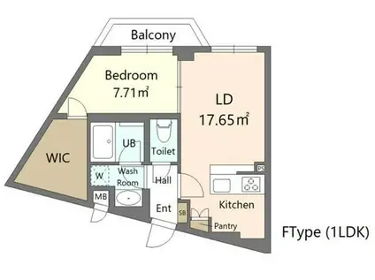 アリビス新江古田(1LDK/1階)の間取り写真
